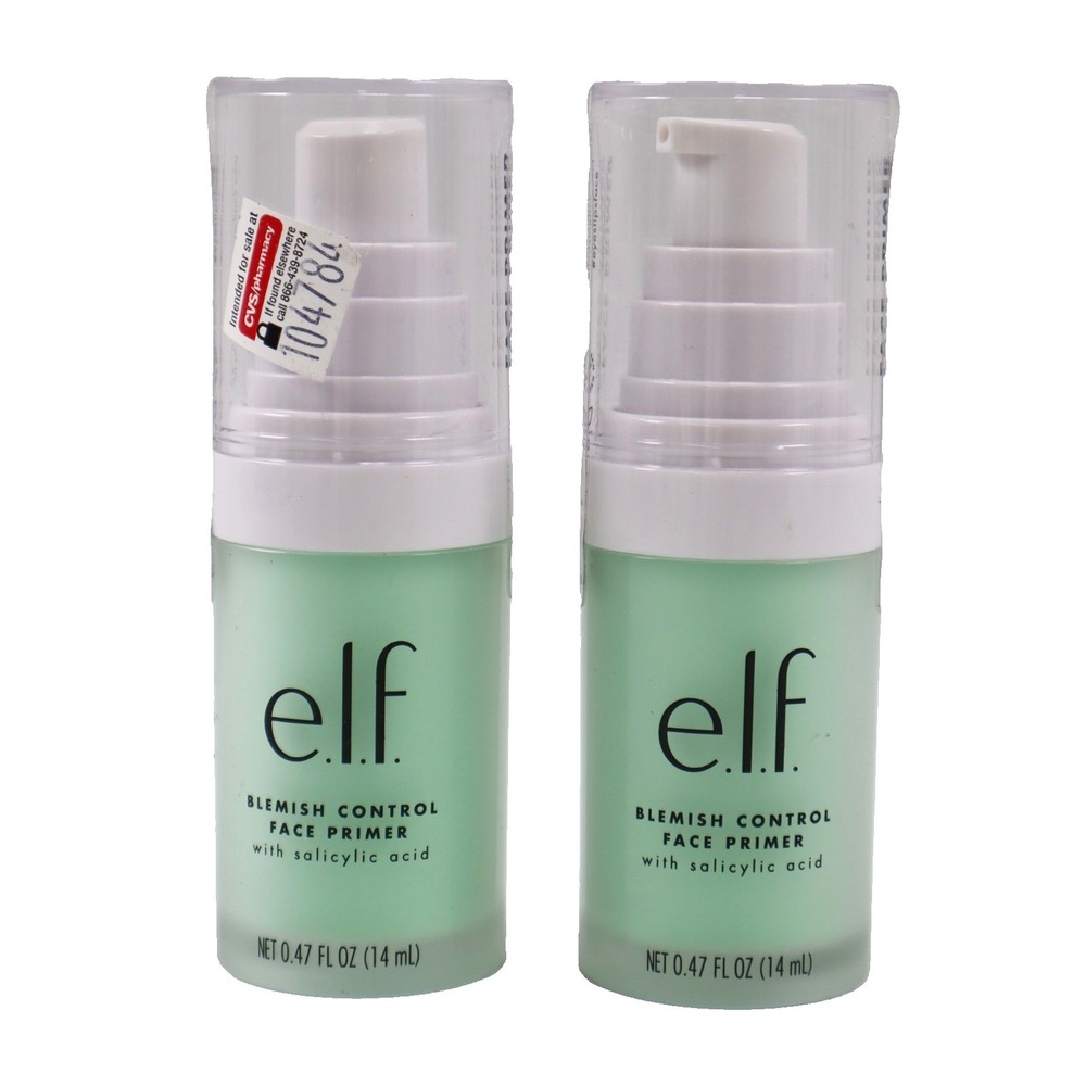 2 PACK e.l.f. Blemish Control Face Primer w/ Salicylic Acid 0.47oz Ea EXP07/2025